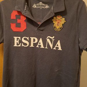 Robin Ruth Men's Polo Shirt Size XL Navy Embordered Crest  #3 Espana